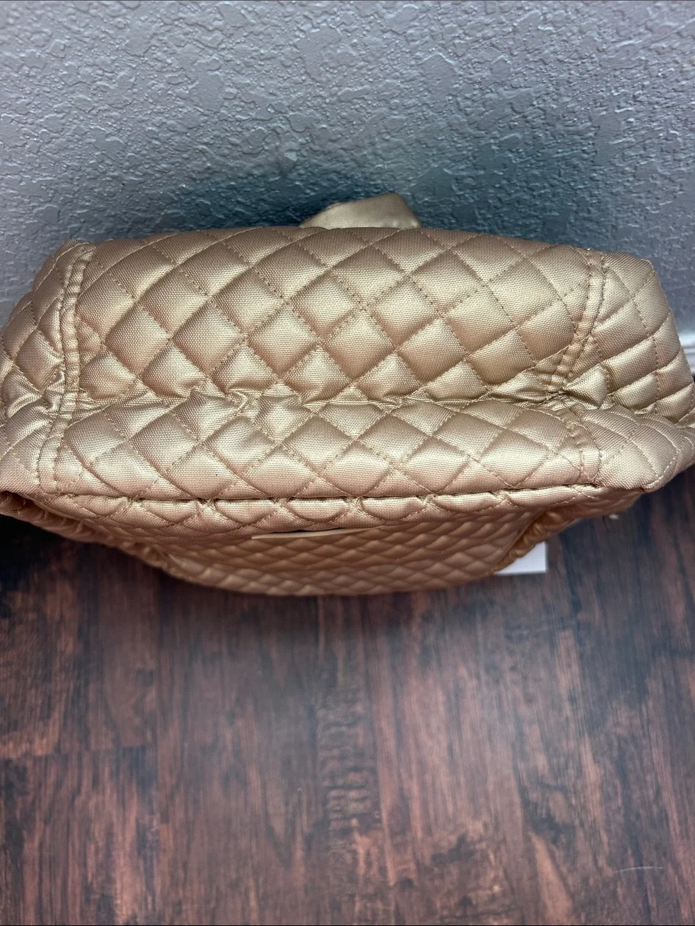 Vera Bradley Quilted Champagne Gold Pearl Small Backpack